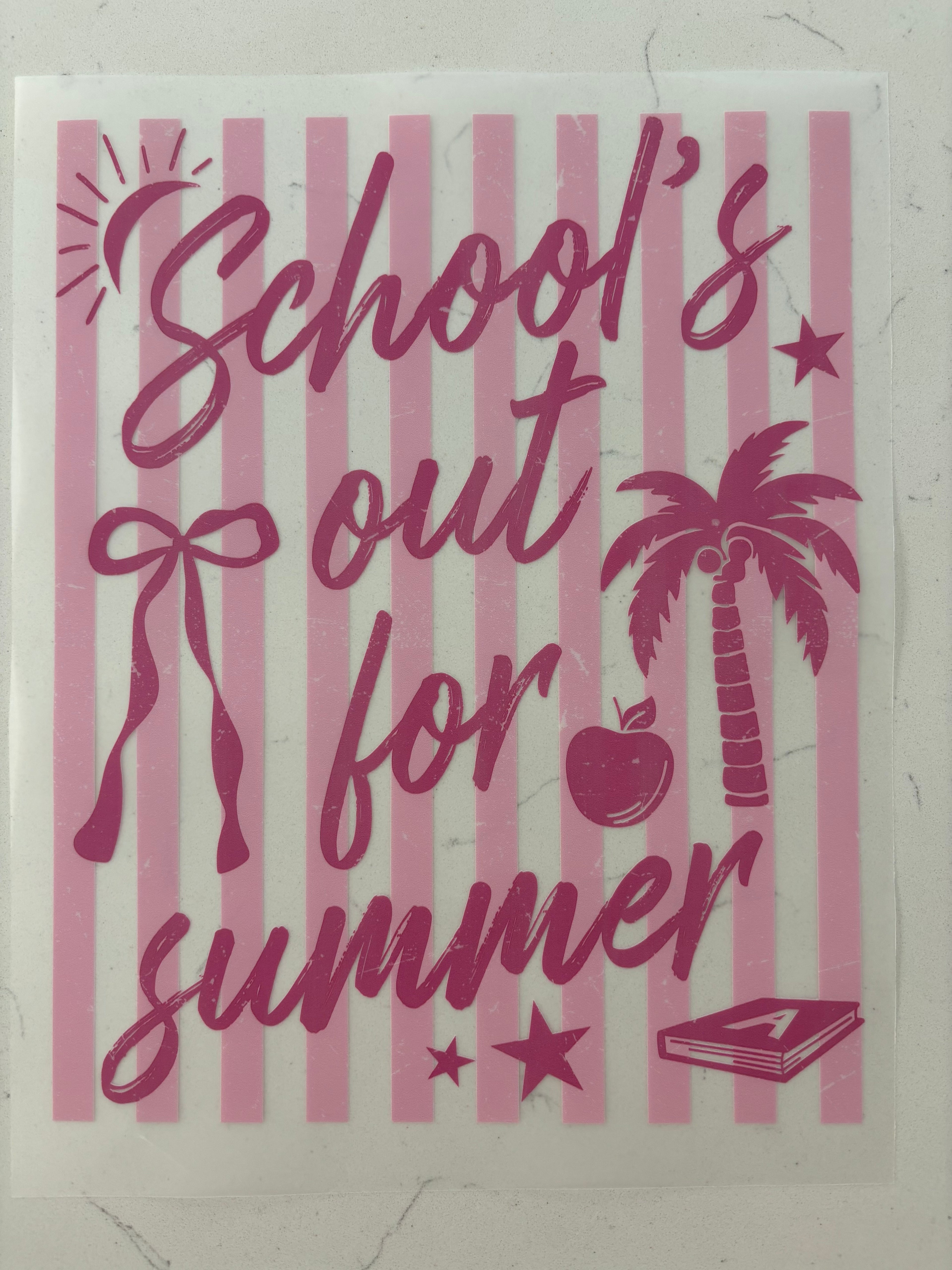 Schools out for Summer Shirt Decal