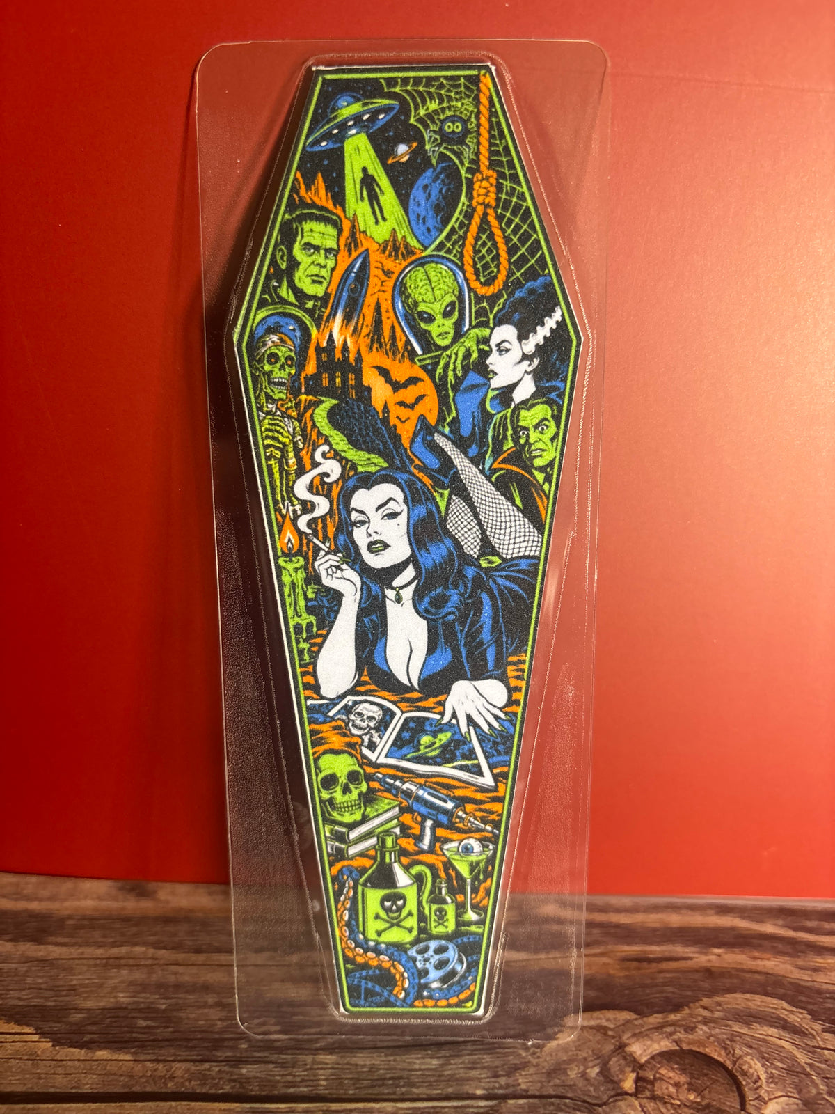 Retro Horror Coffin Bookmark