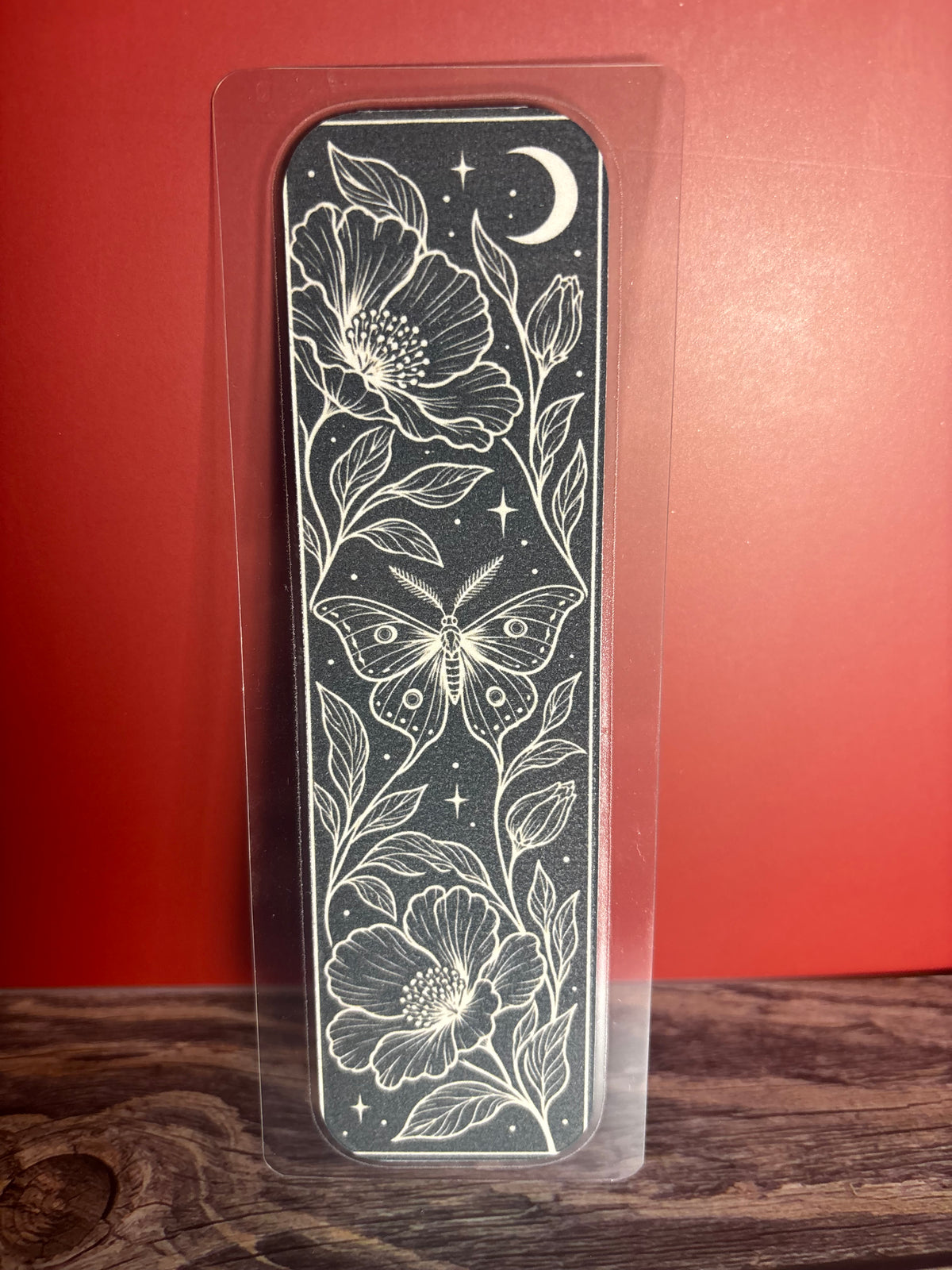 Moonlit Moth Floral Bookmark | 2.36 × 6.3 in
