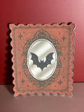 Midnight Bat Gothic Postage Stamp Sticker 2.53in x 3.08 in